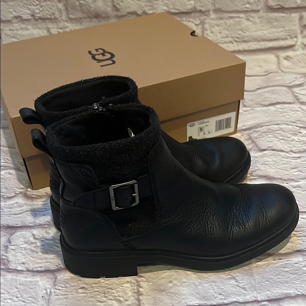 Ugg Harrison Moto boots black leather